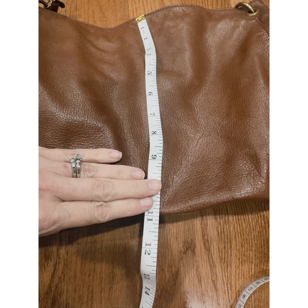 Hobo Brown Pebbled Leather Tassel Boho Shoulder Bag Handbag Brown Festival - Picture 7 of 9